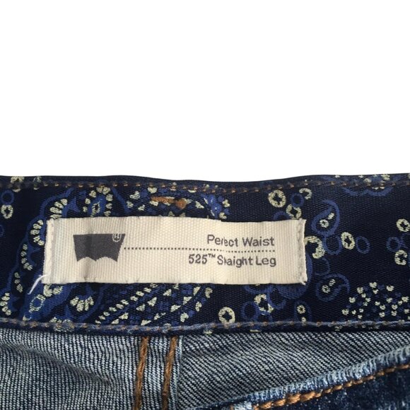 Levi's Jeans Womens 27x32 Dark Blue 525 Perfect Waist Straight Leg Denim sz 4 M - Picture 8 of 16
